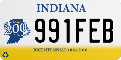 IN license plate 991FEB