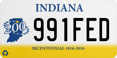 IN license plate 991FED