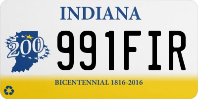 IN license plate 991FIR