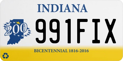 IN license plate 991FIX