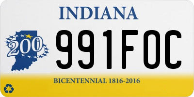 IN license plate 991FOC