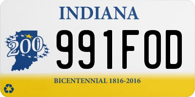 IN license plate 991FOD