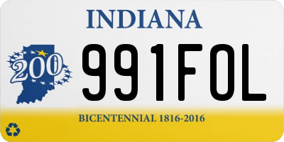 IN license plate 991FOL