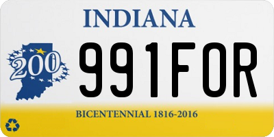IN license plate 991FOR