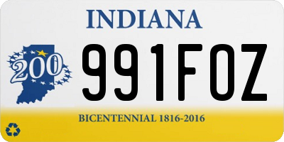 IN license plate 991FOZ