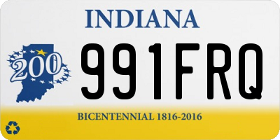 IN license plate 991FRQ