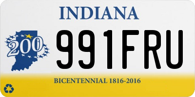 IN license plate 991FRU