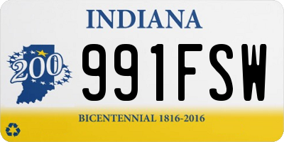 IN license plate 991FSW