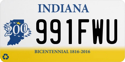 IN license plate 991FWU