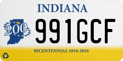 IN license plate 991GCF