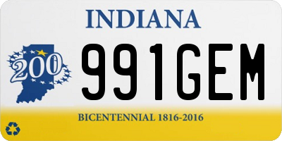 IN license plate 991GEM