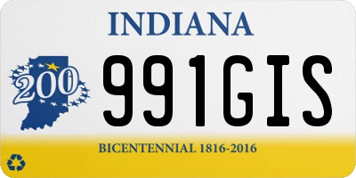 IN license plate 991GIS