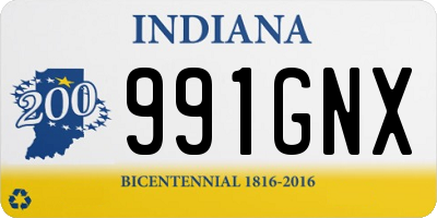 IN license plate 991GNX