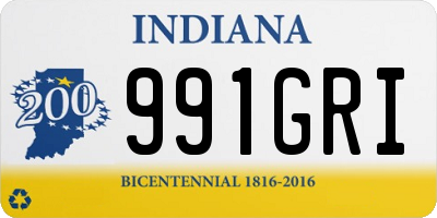 IN license plate 991GRI