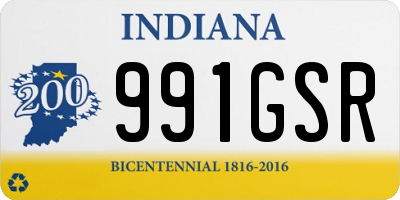 IN license plate 991GSR