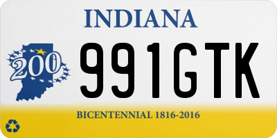 IN license plate 991GTK