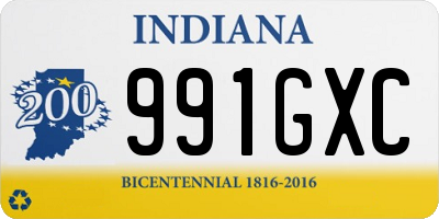 IN license plate 991GXC