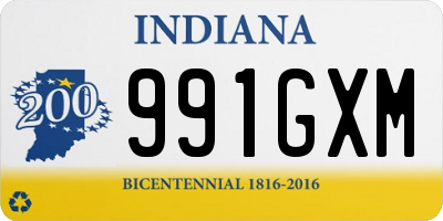 IN license plate 991GXM