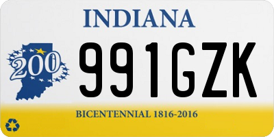 IN license plate 991GZK