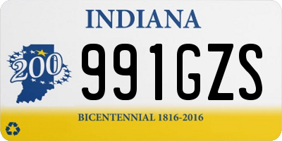 IN license plate 991GZS