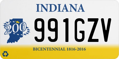 IN license plate 991GZV