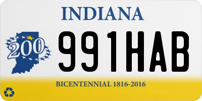 IN license plate 991HAB