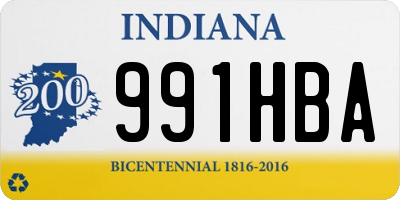 IN license plate 991HBA