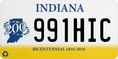 IN license plate 991HIC