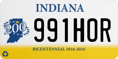 IN license plate 991HOR