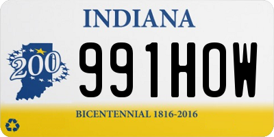 IN license plate 991HOW