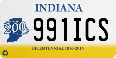 IN license plate 991ICS