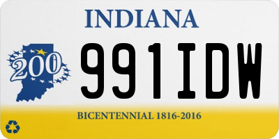 IN license plate 991IDW