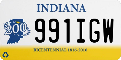 IN license plate 991IGW