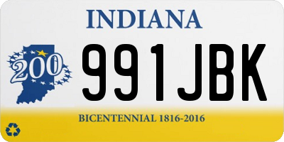 IN license plate 991JBK