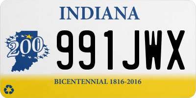 IN license plate 991JWX