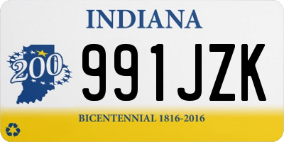 IN license plate 991JZK