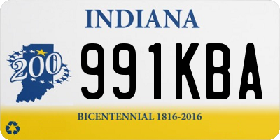 IN license plate 991KBA