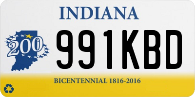 IN license plate 991KBD