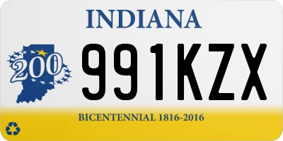 IN license plate 991KZX