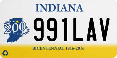 IN license plate 991LAV