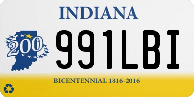 IN license plate 991LBI