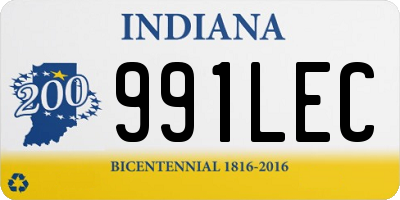 IN license plate 991LEC