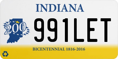 IN license plate 991LET