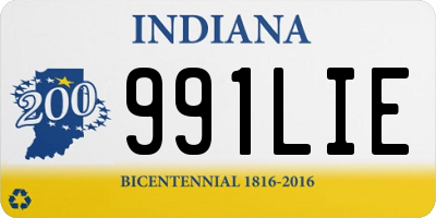 IN license plate 991LIE