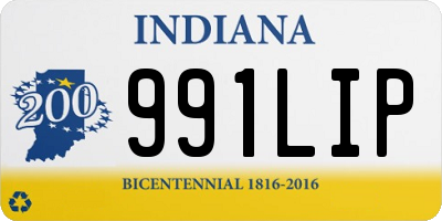 IN license plate 991LIP