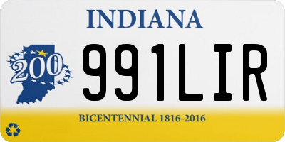 IN license plate 991LIR