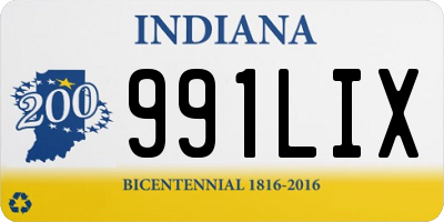 IN license plate 991LIX