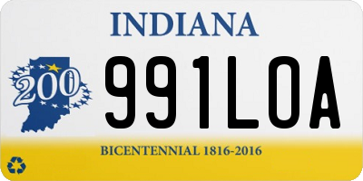 IN license plate 991LOA