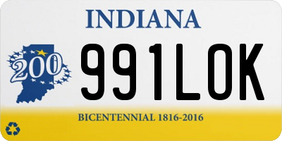 IN license plate 991LOK