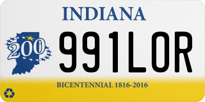 IN license plate 991LOR